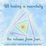 graphic (ACIM Weekly Thought): "All healing is essentially the release from fear." T-2.IV.1:7