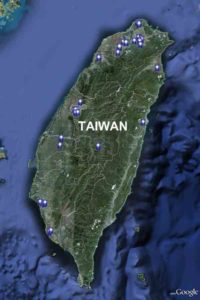 graphic: Taiwan: map of ACIM study groups