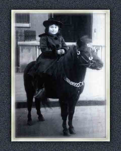 photo - vintage: Dr. Helen Schucman 8 Years old on Pony