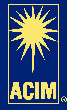 logo: ACIM logo with registered trademark symbol - blue background ACIM (A Course In Miracles) logo - Copyright (c) Foundation for Inner Peace