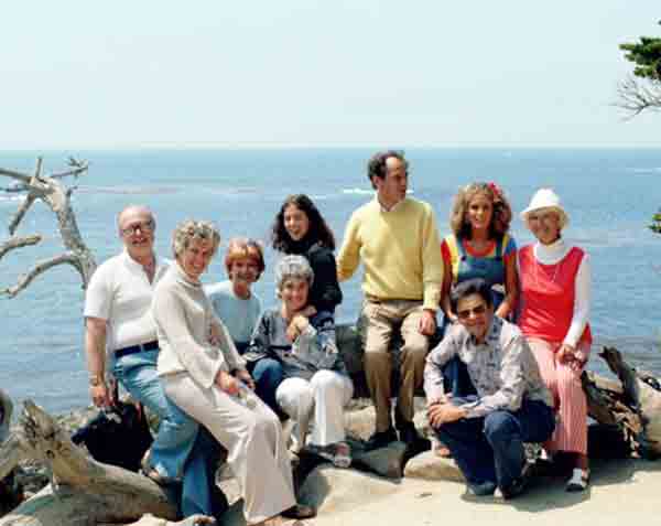 photo - group: Dr. William Thetford and Group on 17 Mile Drive on CA coast.