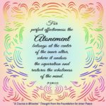 graphic (ACIM Weekly Thought): "For perfect effectiveness the Atonement belongs at the center of the inner altar, where it undoes the separation and restores the wholeness of the mind." T-2.III.2:1