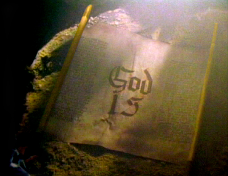 archive photo: "God Is" scroll from Helen's "Cave Vision"